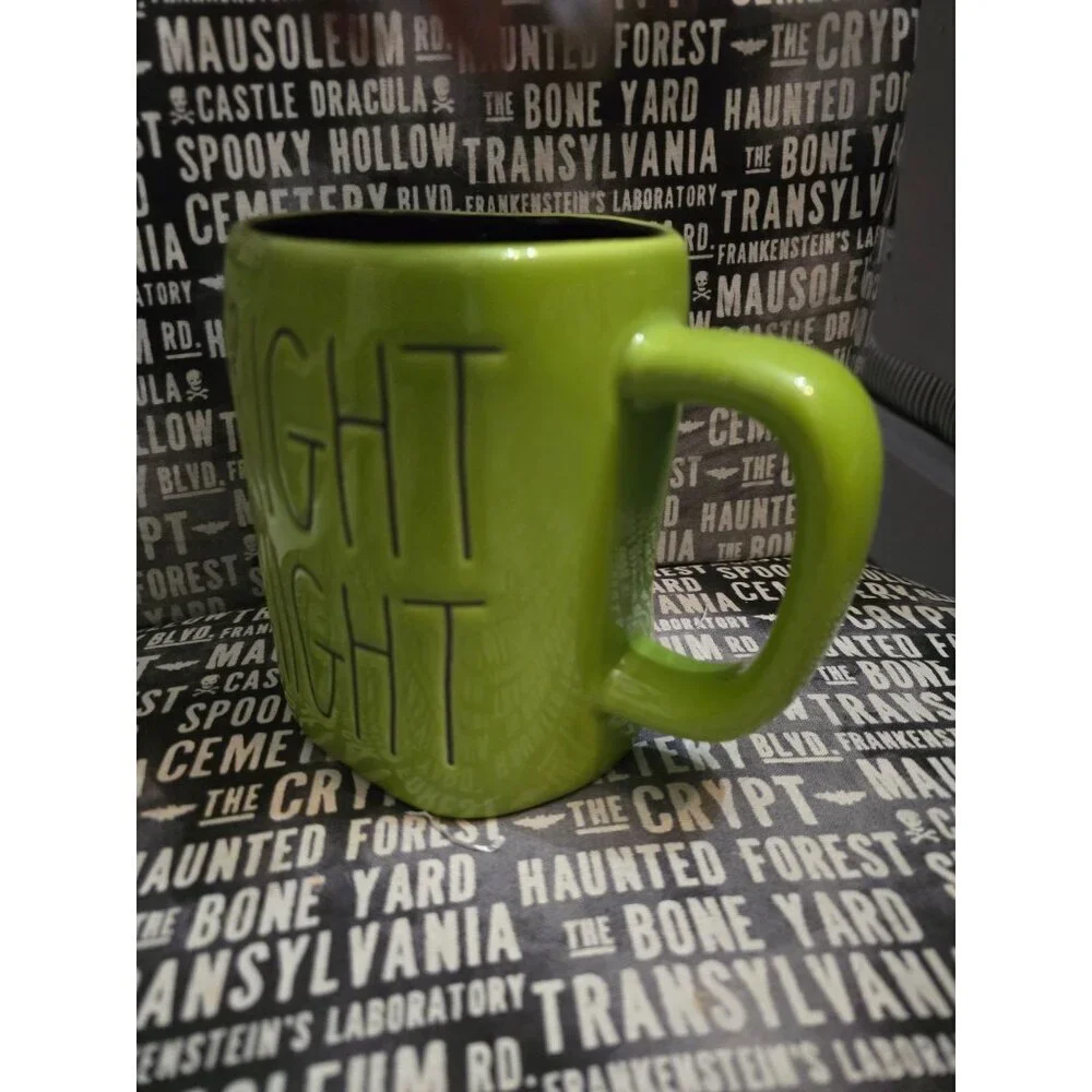 Rae Dunn Fright Night Neon Green Halloween Coffee Mug
